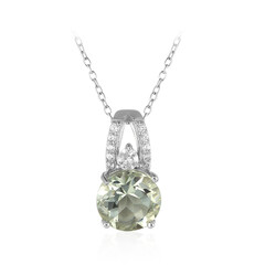 Grüner Amethyst-Silberhalskette