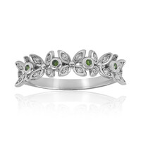 Grüner I2 Diamant-Silberring