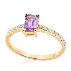 Nicht erhitzter Purpurfarbener Ceylon-Saphir-Goldring