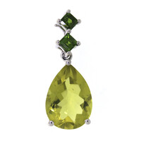 Ouro Verde-Quarz-Silberanhänger
