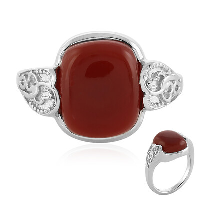 Roter Onyx-Herren-Silberring