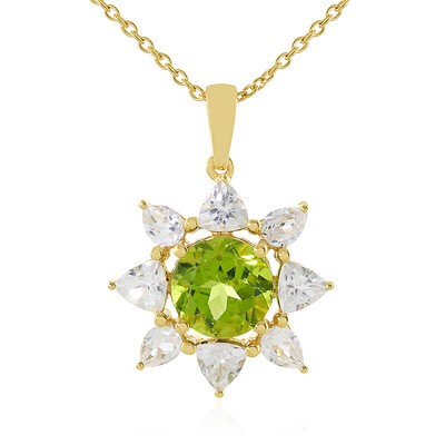 Peridot-Silberhalskette