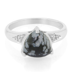 Schneeflocken-Obsidian-Silberring