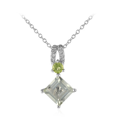 Grüner Amethyst-Silberhalskette