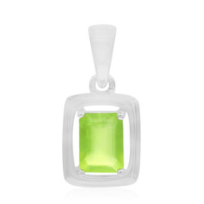 Brasilianischer Grüner Opal-Silberanhänger