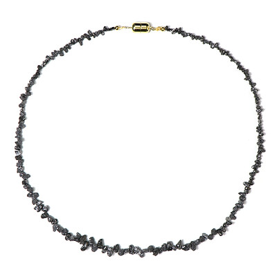 Schwarzer Diamant-Silberhalskette (Adela Silber)