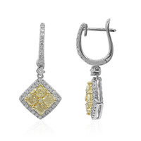 Gelber SI2 Brillant-Goldohrringe (CIRARI)