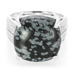 Schneeflocken-Obsidian-Silberring