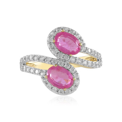 Pinkfarbener Madagaskar-Saphir-Silberring