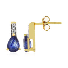 Blauer Madagaskar-Saphir-Silberohrringe