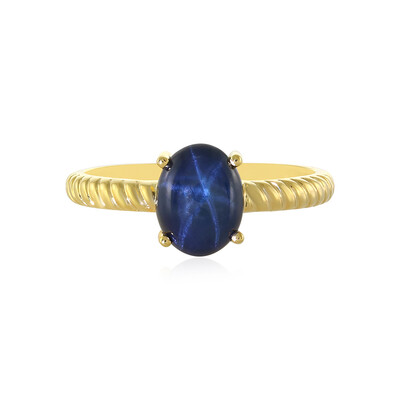 Blauer Stern-Saphir-Silberring