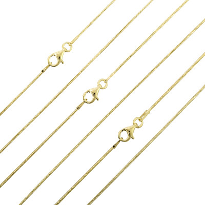 Silber-Schlangenkettenset - 12,7 g - 45, 50, 60 cm - vergoldet