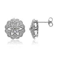 Waldgrüner Diamant-Silberohrringe