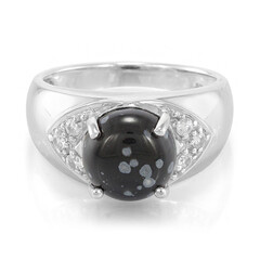 Schneeflocken-Obsidian-Silberring
