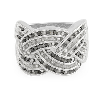 Schwarzer Diamant-Silberring