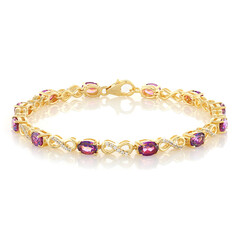 Purpurfarbener Mystik-Topas-Silberarmband