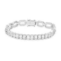 Weißer Topas-Silberarmband