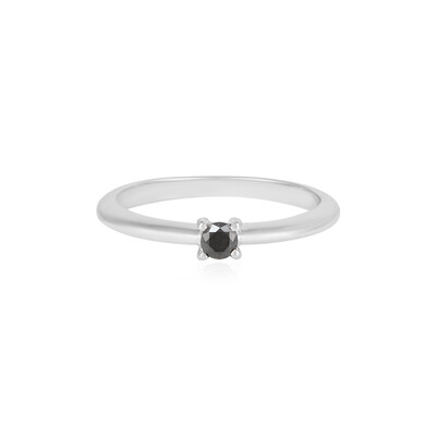 Schwarzer Brillant-Silberring