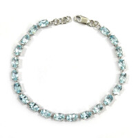Himmelblauer Topas-Silberarmband