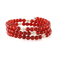 Roter Onyx-Stahlarmreif (Riya)