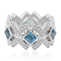 Schweizblauer Topas-Silberring (Dallas Prince Designs)