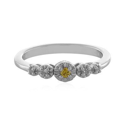 Gelber I2 Diamant-Silberring
