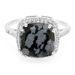 Schneeflocken-Obsidian-Silberring