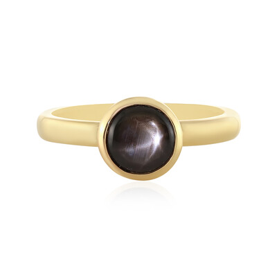 Schwarzer Stern-Saphir-Silberring