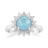 Blauer Pastell-Quarz-Silberring
