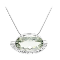 Grüner Amethyst-Silberhalskette