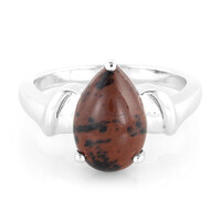 Mahagoni-Obsidian-Silberring