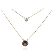 Nicht erhitzter Tansanit-Goldcollier (de Melo)