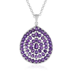 Sambia-Amethyst-Silberhalskette