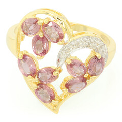 Nicht erhitzter Padparadscha-Saphir-Goldring (AMAYANI)