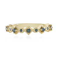 Blauer I3 Diamant-Silberring