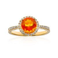 Mexikanischer Feueropal-Goldring (CIRARI)