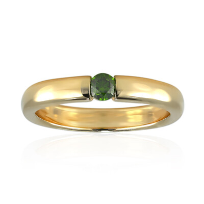 Grüner VS1 Brillant-Goldring (Annette)
