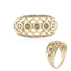 I2 Champagner-Diamant-Goldring (Ornaments by de Melo)