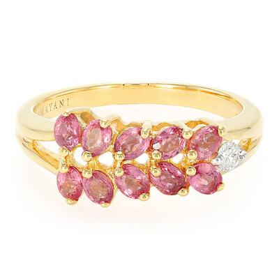 Nicht erhitzter Padparadscha-Saphir-Goldring (AMAYANI)
