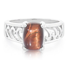Rotes Tigerauge-Silberring