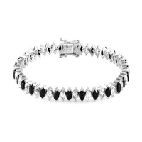 Schwarzer Spinell-Silberarmband