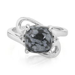 Schneeflocken-Obsidian-Silberring