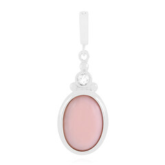 Pinkfarbener Opal-Silberanhänger