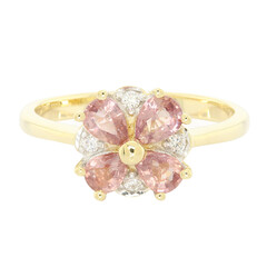 Nicht erhitzter Padparadscha-Saphir-Goldring (AMAYANI)