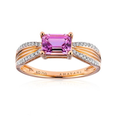 Pinkfarbener Diaspor-Goldring (AMAYANI)