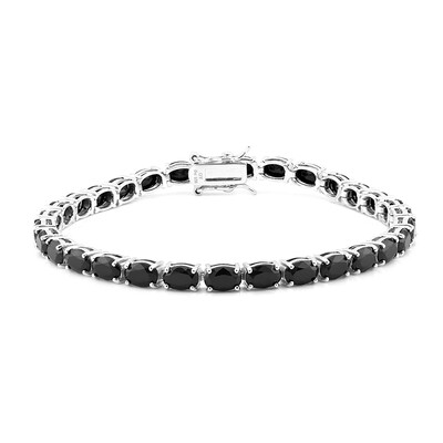 Schwarzer Spinell-Silberarmband