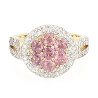 Nicht erhitzter Padparadscha-Saphir-Goldring (AMAYANI)