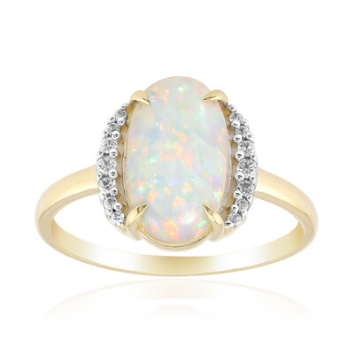 Brasilianischer Weißer Opal-Goldring