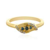 Blauer I3 Brillant-Silberring