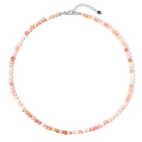 Pinkfarbener Opal-Silberhalskette